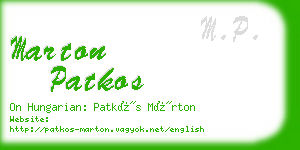 marton patkos business card